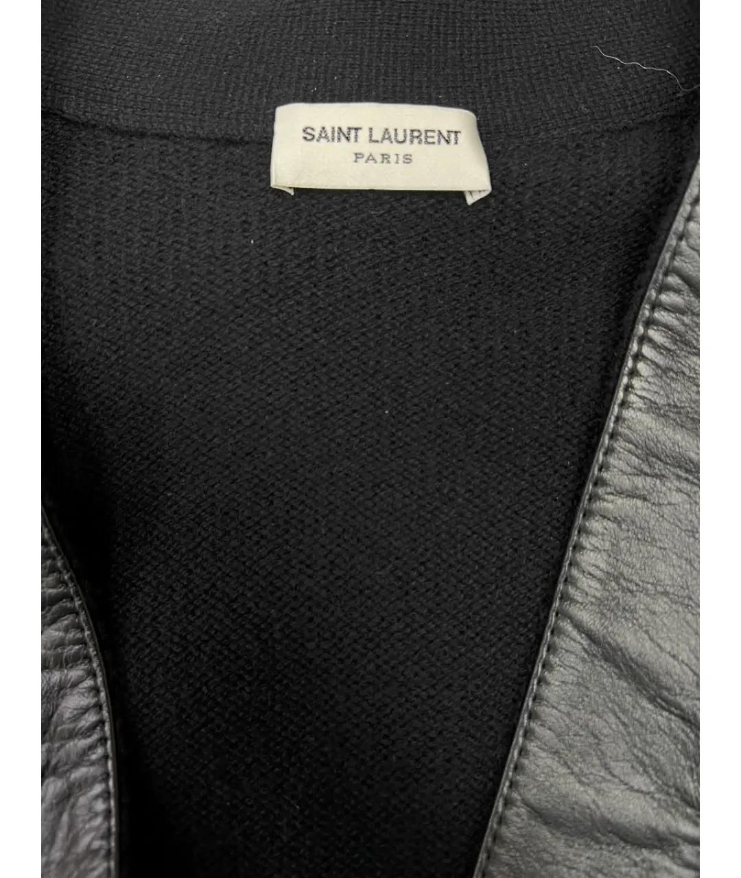 SAINT LAURENT Черный кардиган, фото 4