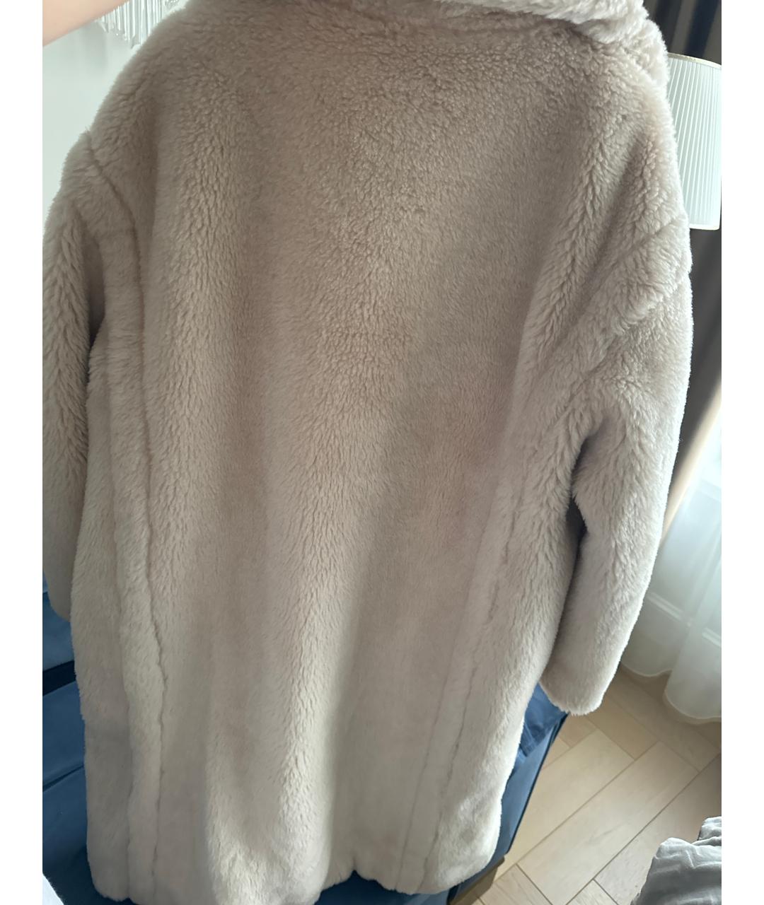 YVES SALOMON Бежевая полиэстеровая шуба, фото 4