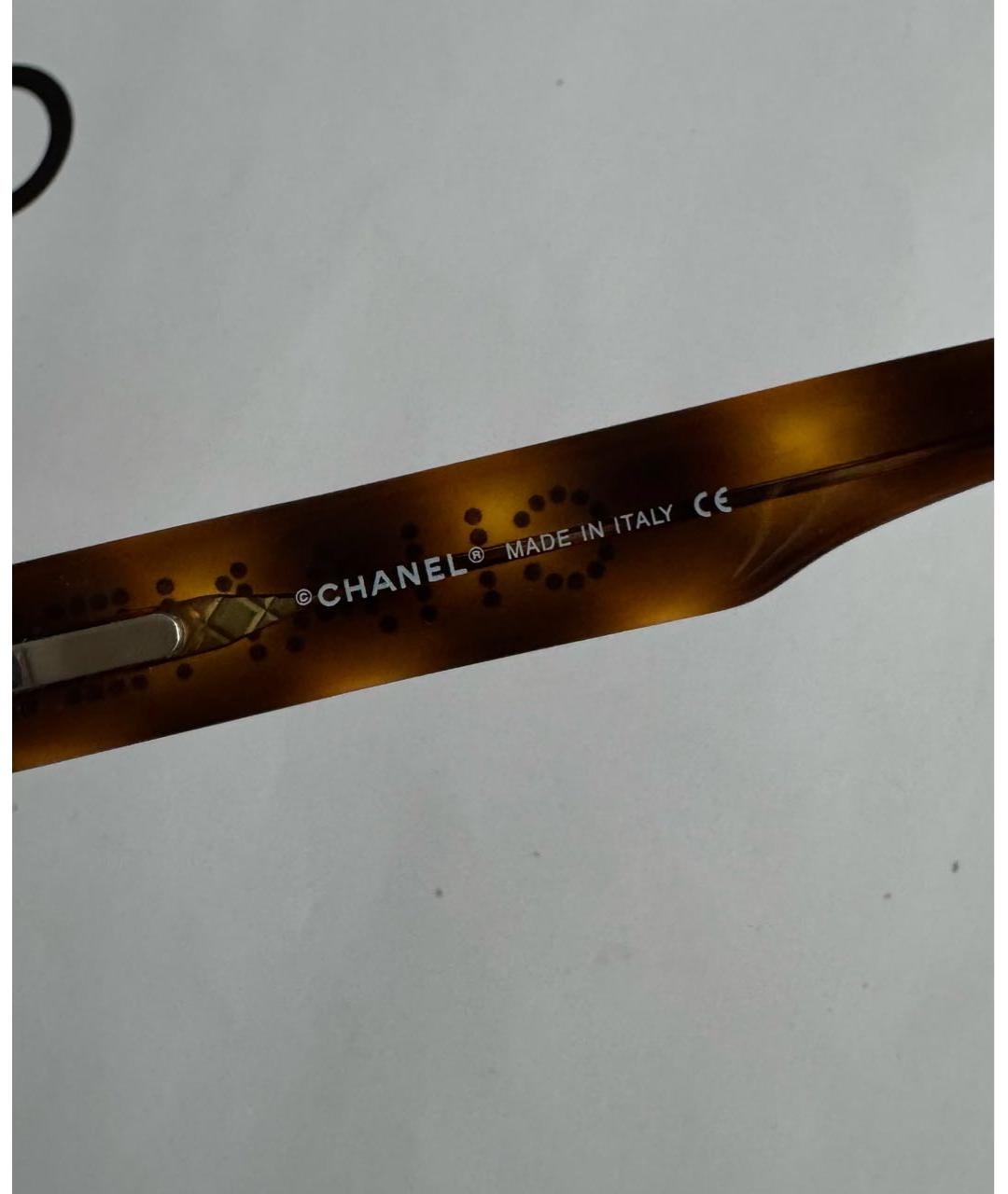 CHANEL Коричневые пластиковые солнцезащитные очки, фото 6