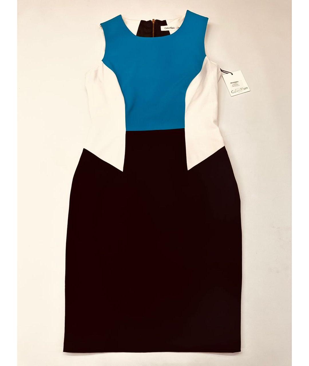 CALVIN KLEIN Мульти вискозное коктейльное платье, фото 8