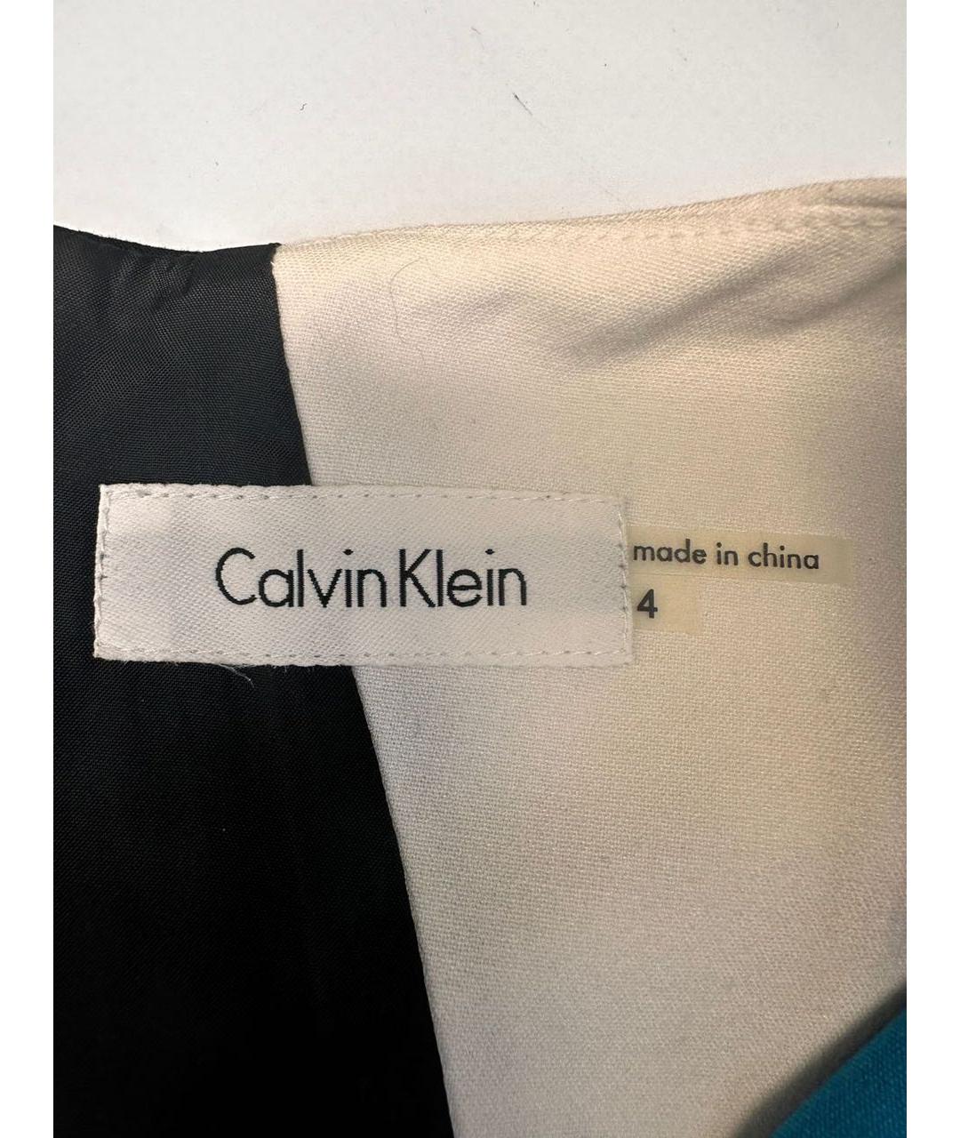 CALVIN KLEIN Мульти вискозное коктейльное платье, фото 5