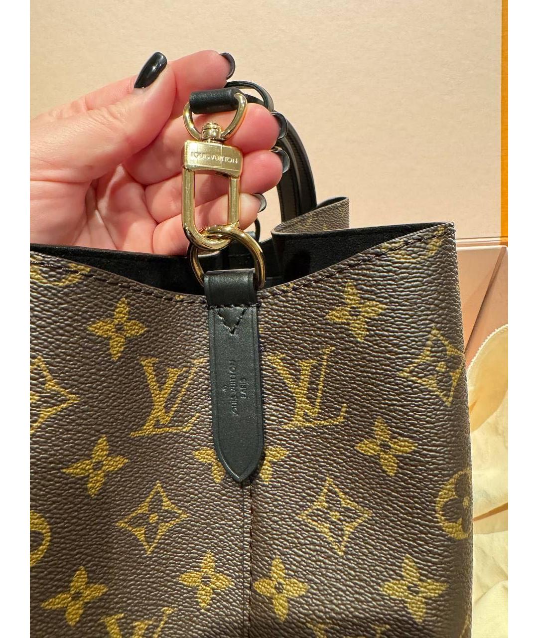 LOUIS VUITTON Коричневая кожаная сумка через плечо, фото 5