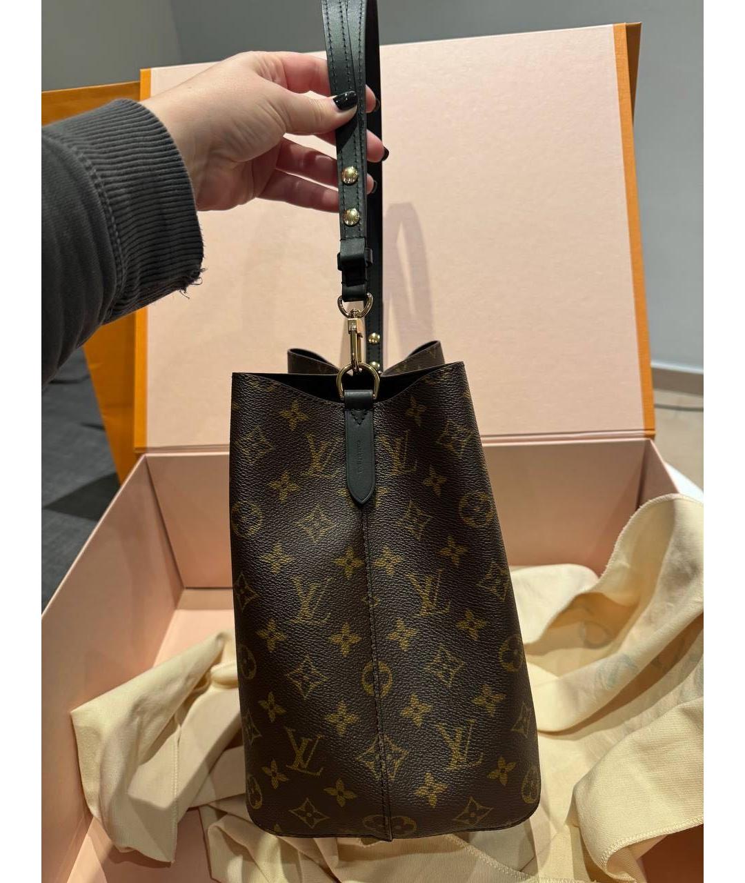 LOUIS VUITTON Коричневая кожаная сумка через плечо, фото 2