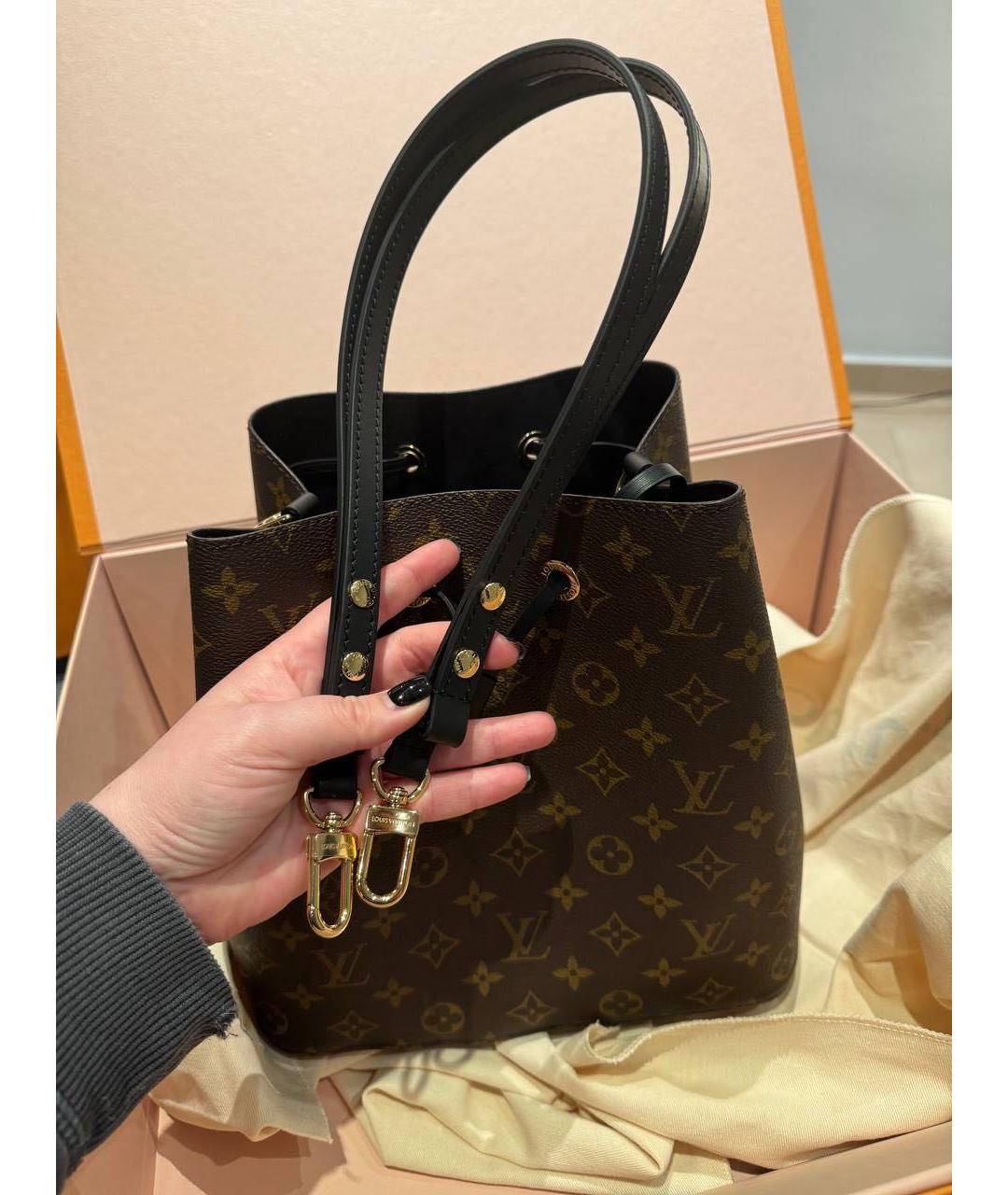 LOUIS VUITTON Коричневая кожаная сумка через плечо, фото 3