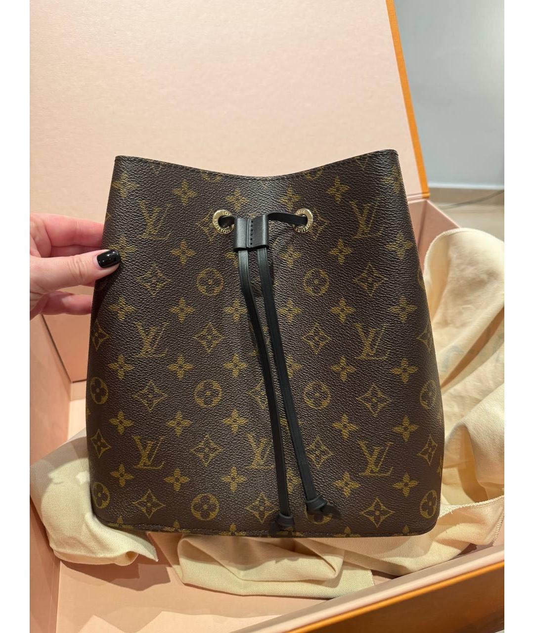 LOUIS VUITTON Коричневая кожаная сумка через плечо, фото 8