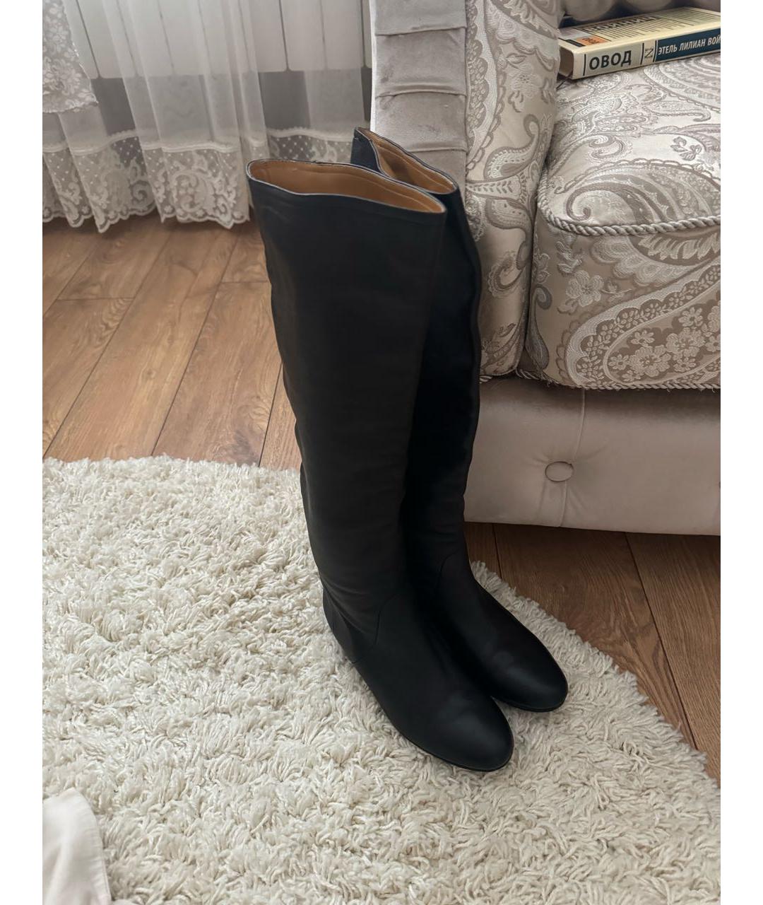 LANVIN Черные кожаные сапоги, фото 2