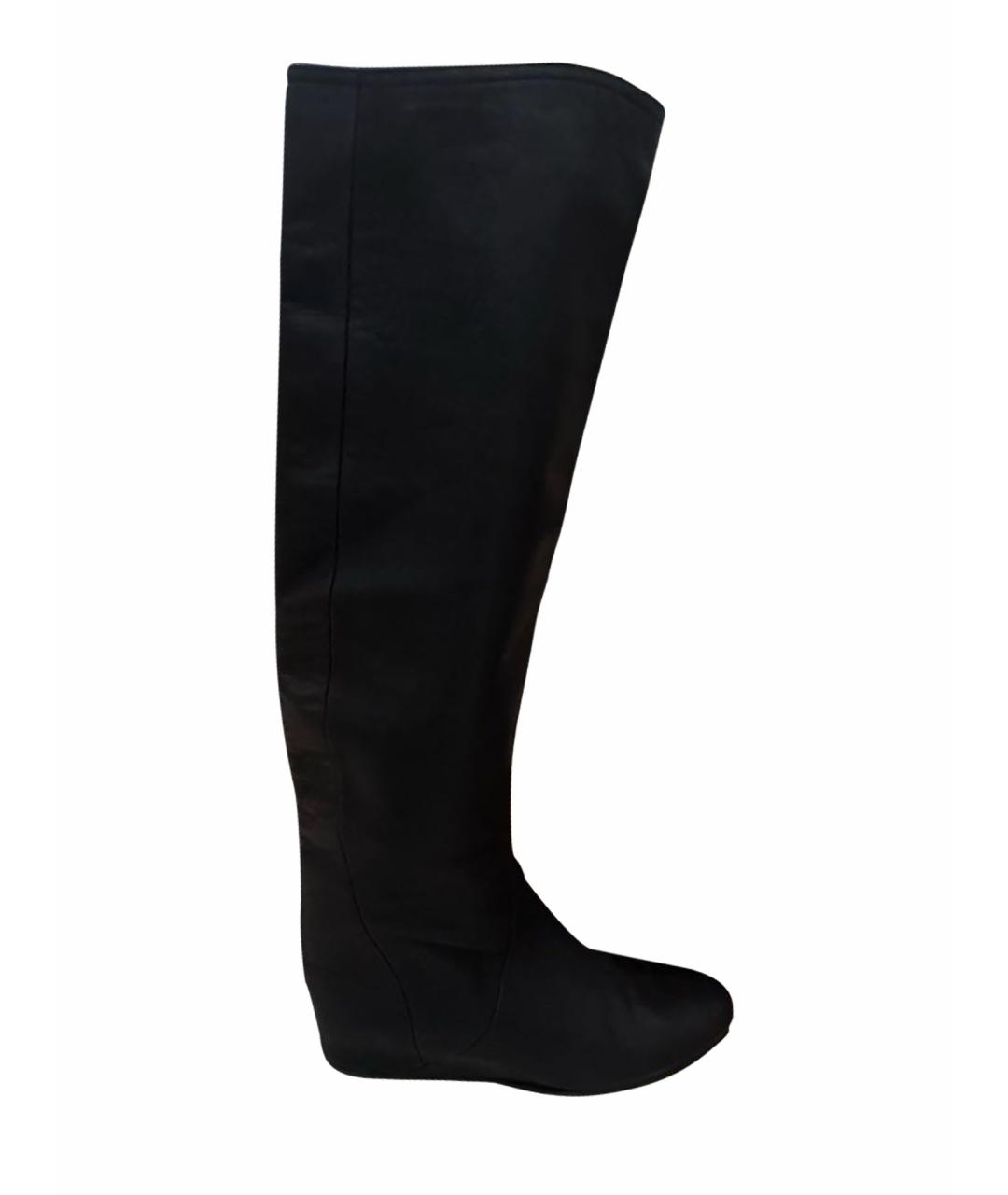 LANVIN Черные кожаные сапоги, фото 1