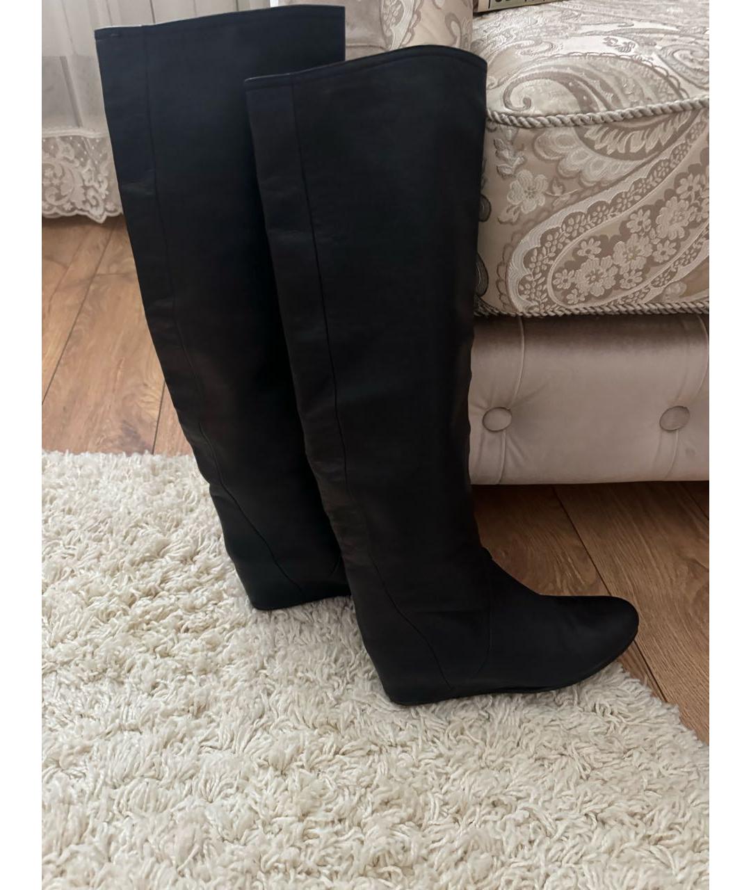 LANVIN Черные кожаные сапоги, фото 5
