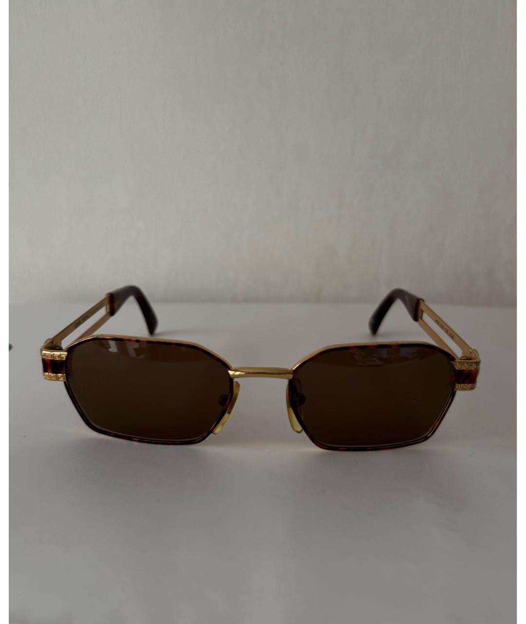 VERSACE Золотые металлические солнцезащитные очки, фото 9