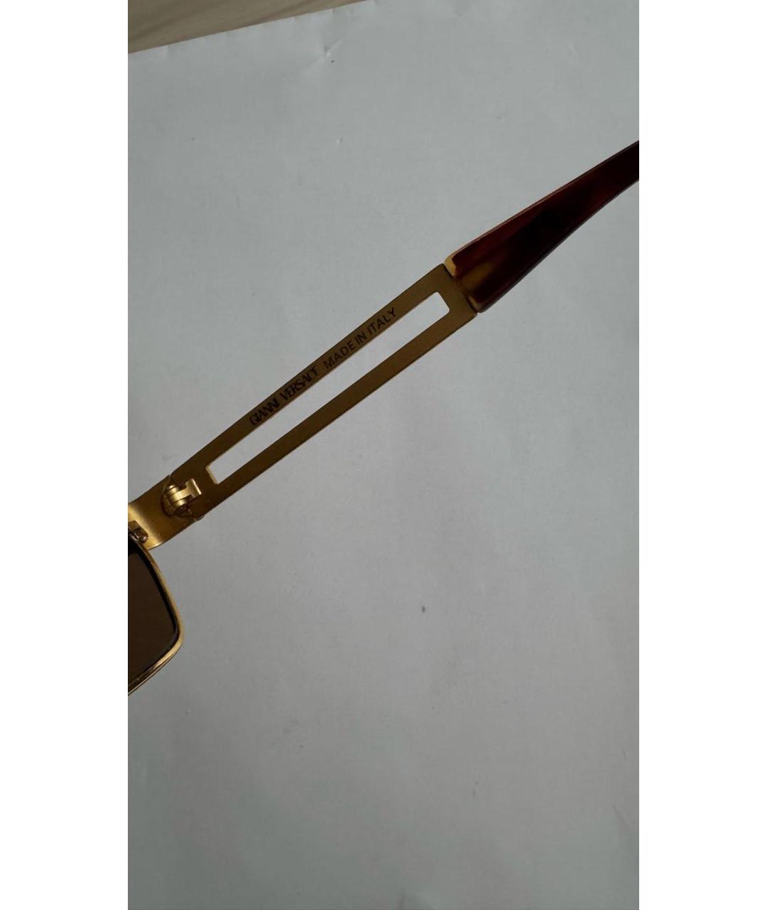 VERSACE Золотые металлические солнцезащитные очки, фото 5