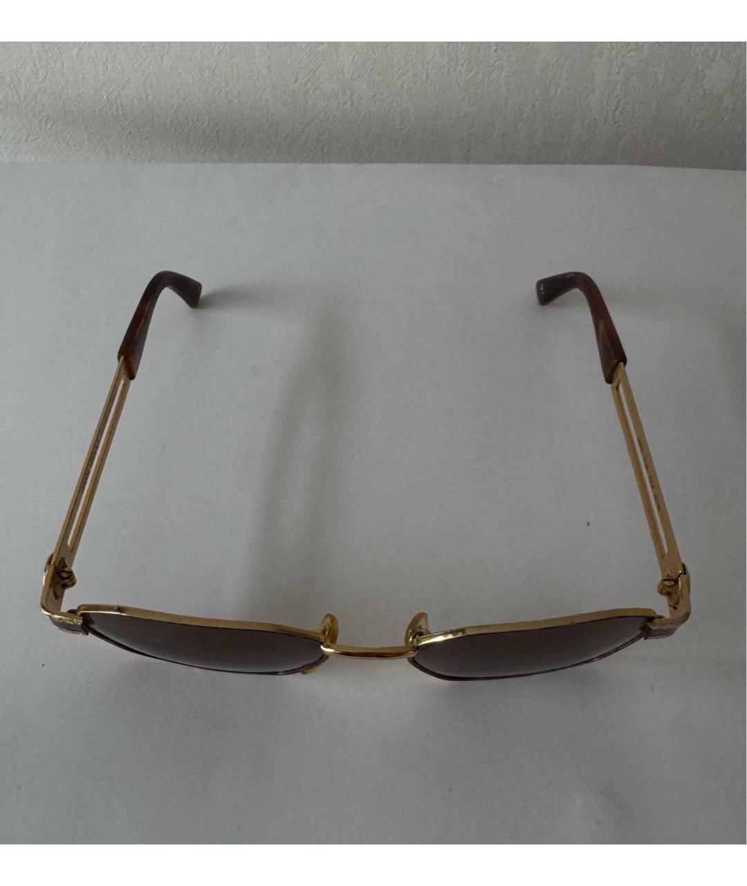 VERSACE Золотые металлические солнцезащитные очки, фото 3