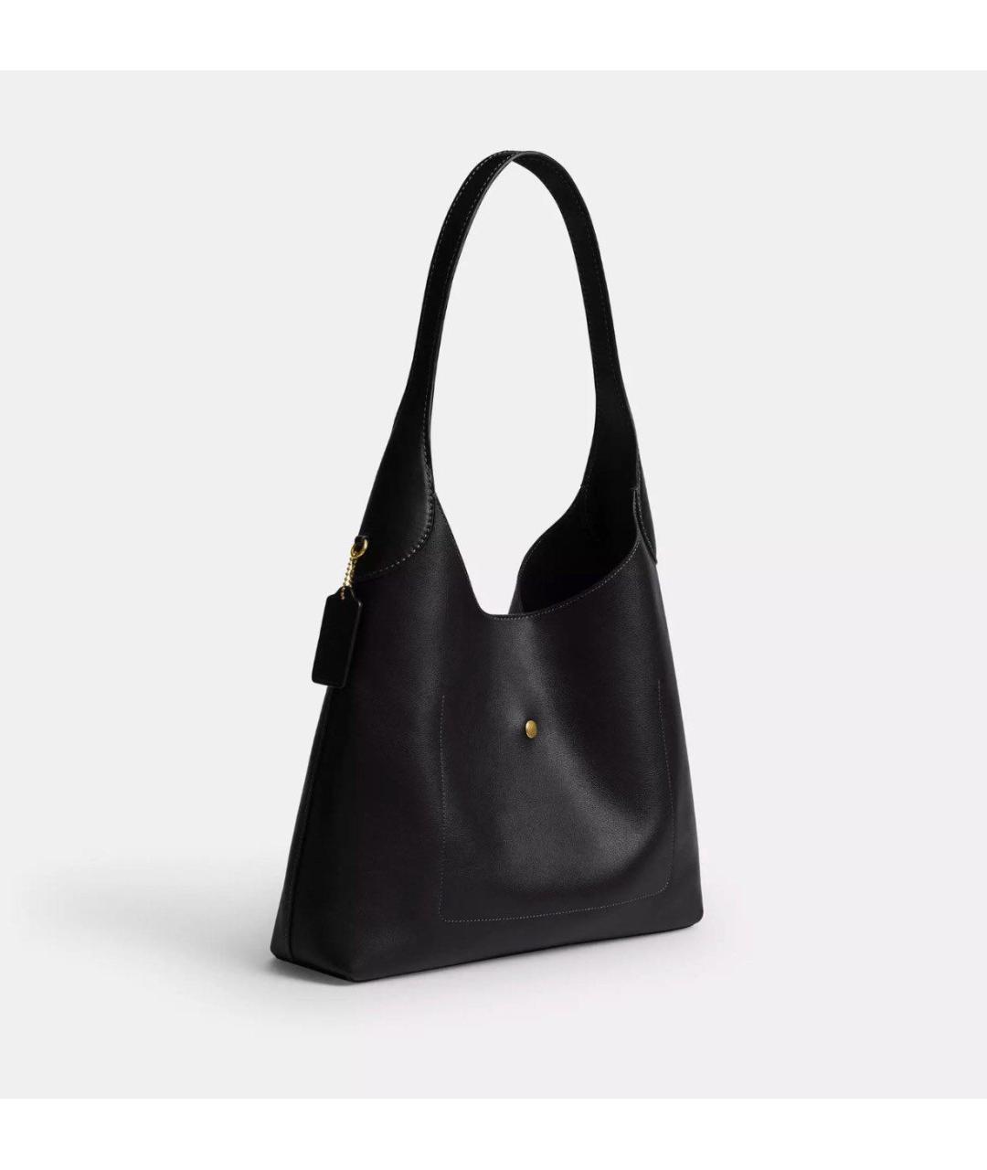 COACH Черная кожаная сумка тоут, фото 2