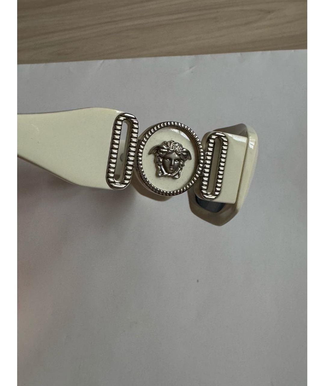 VERSACE Белые пластиковые солнцезащитные очки, фото 7