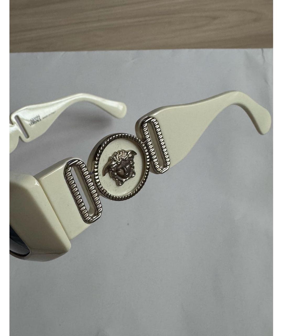 VERSACE Белые пластиковые солнцезащитные очки, фото 8