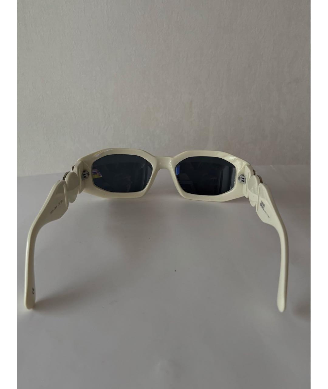 VERSACE Белые пластиковые солнцезащитные очки, фото 4