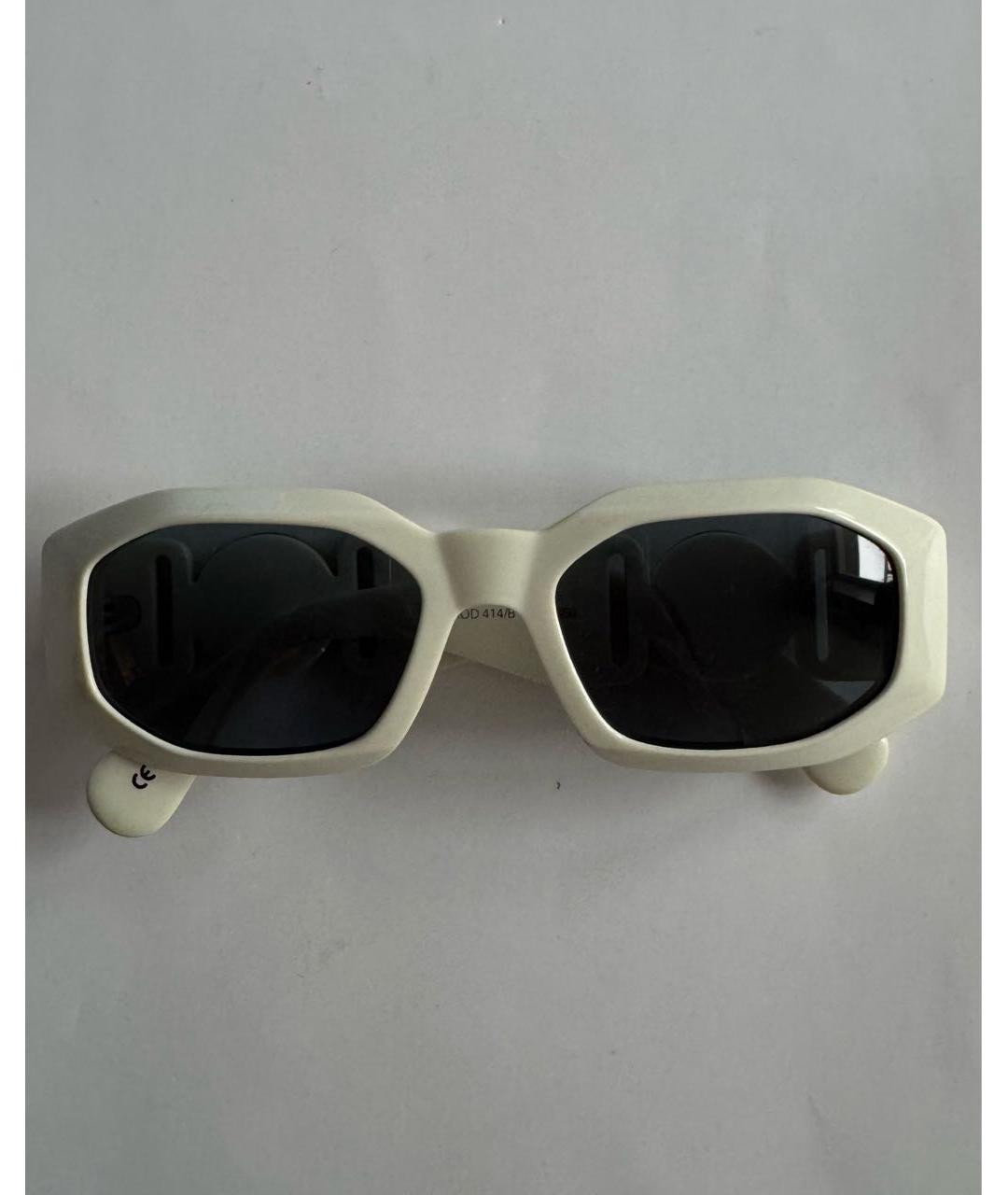VERSACE Белые пластиковые солнцезащитные очки, фото 9