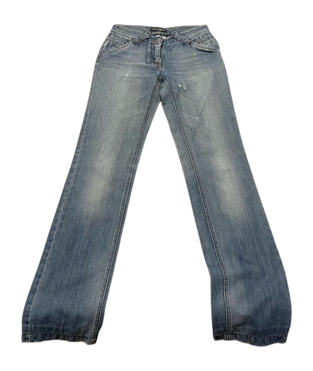 DOLCE&GABBANA Голубые хлопковые прямые джинсы, фото 1