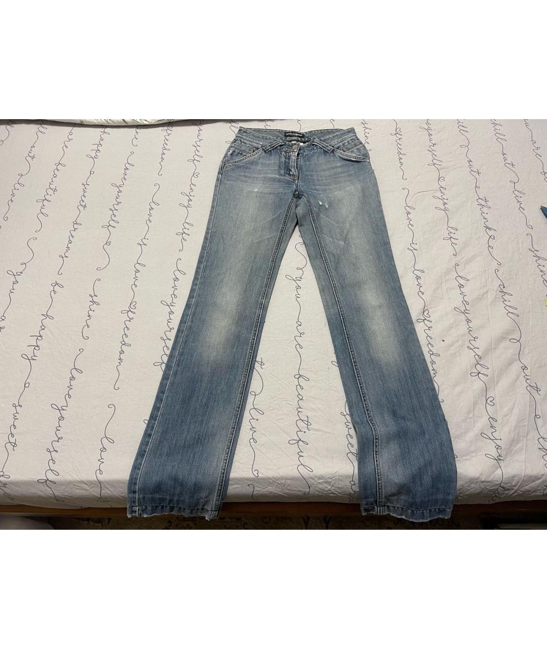 DOLCE&GABBANA Голубые хлопковые прямые джинсы, фото 6