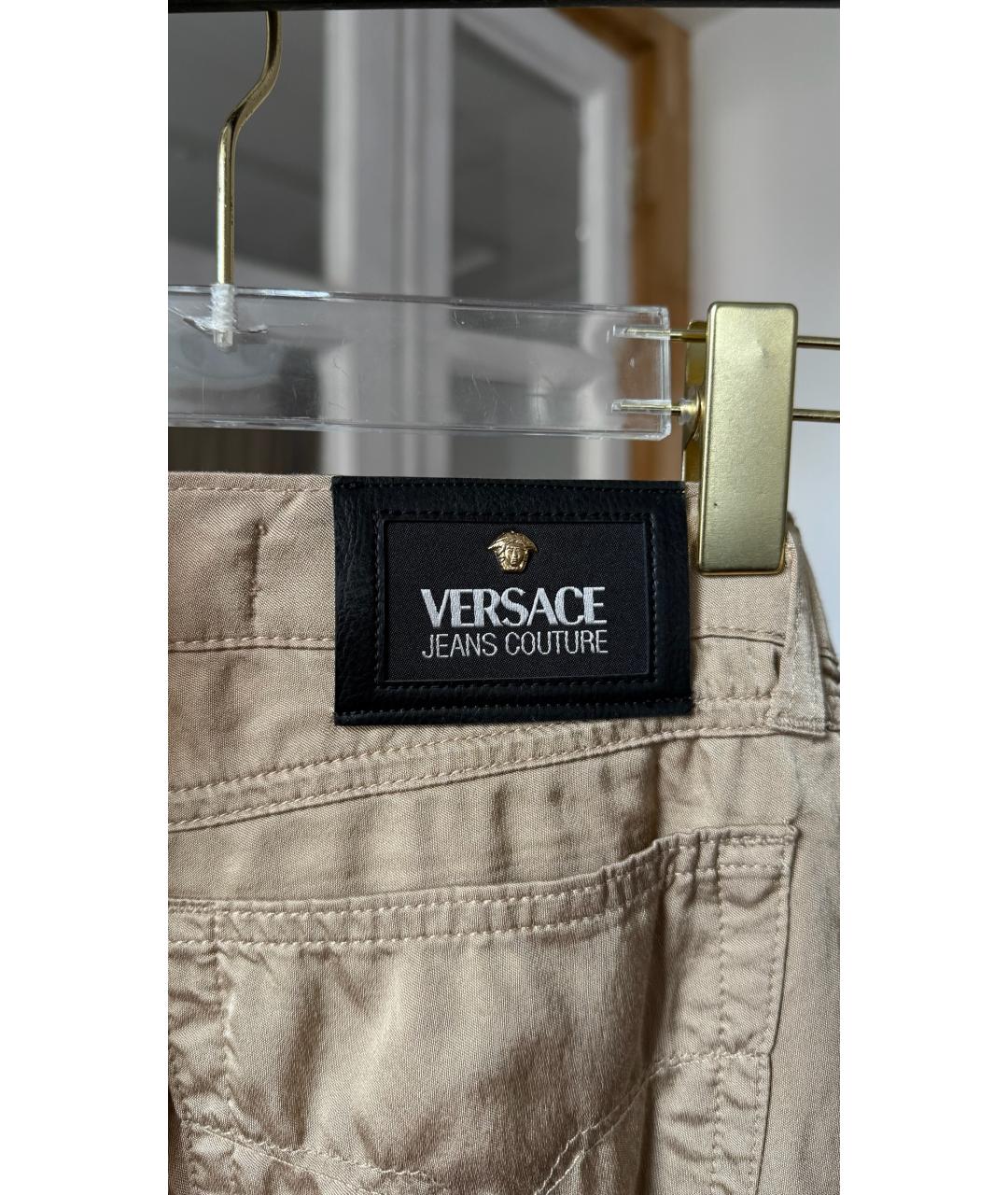 VERSACE Бежевые прямые джинсы, фото 5