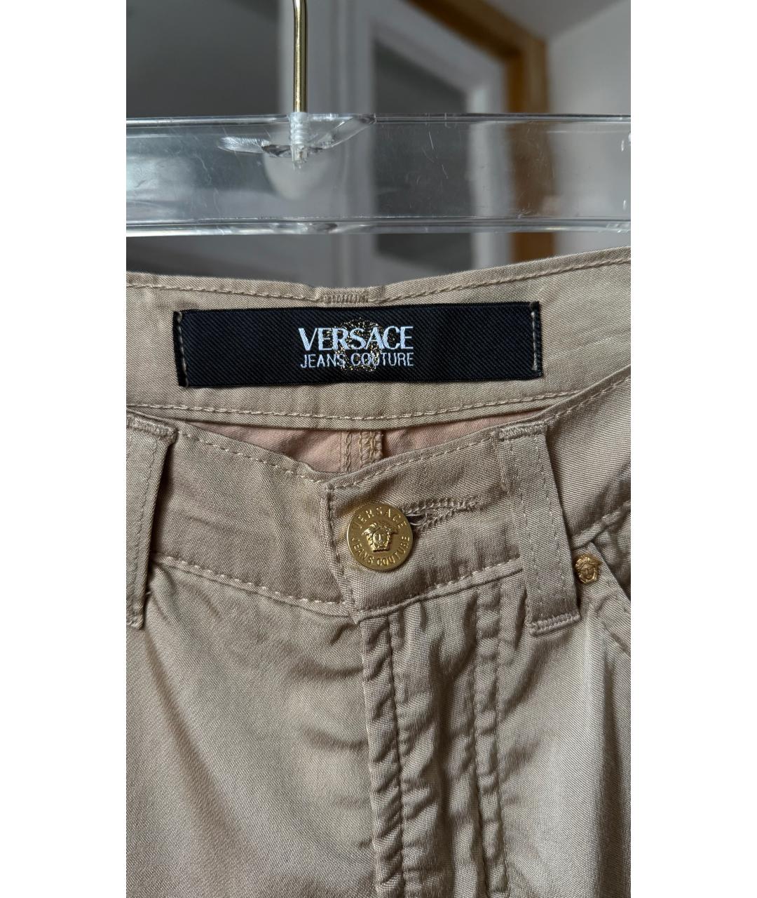 VERSACE Бежевые прямые джинсы, фото 3