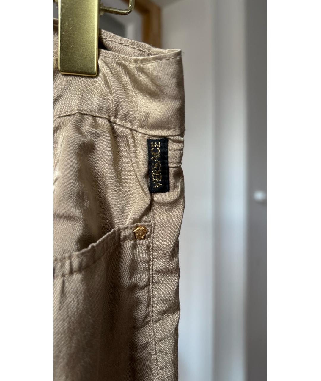 VERSACE Бежевые прямые джинсы, фото 4