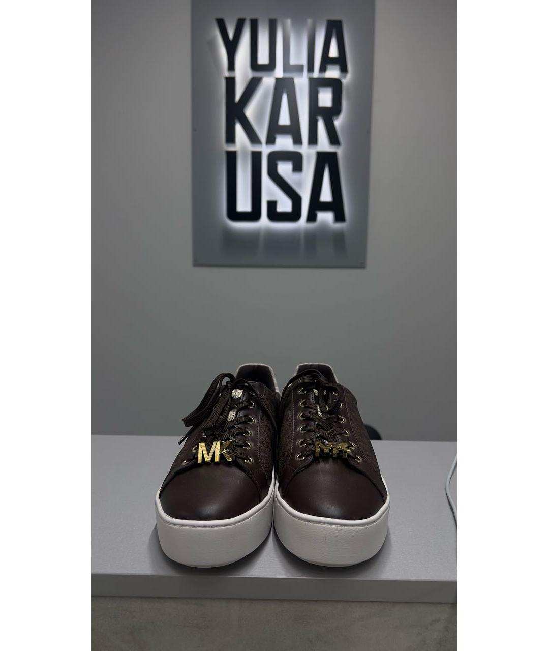 MICHAEL KORS Коричневые кожаные кеды, фото 2