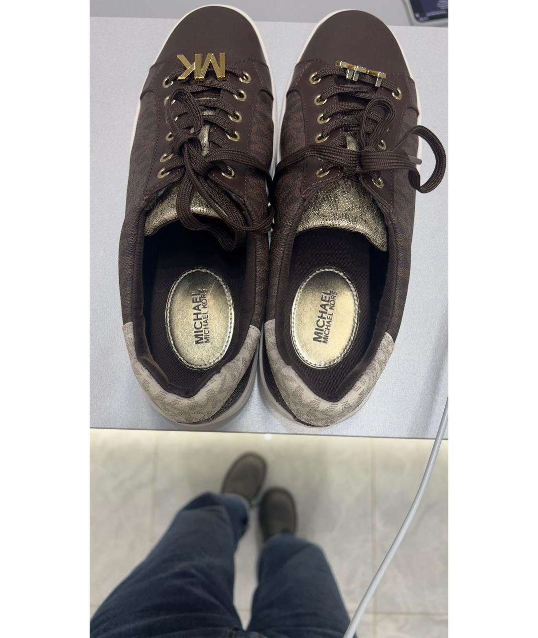 MICHAEL KORS Коричневые кожаные кеды, фото 3