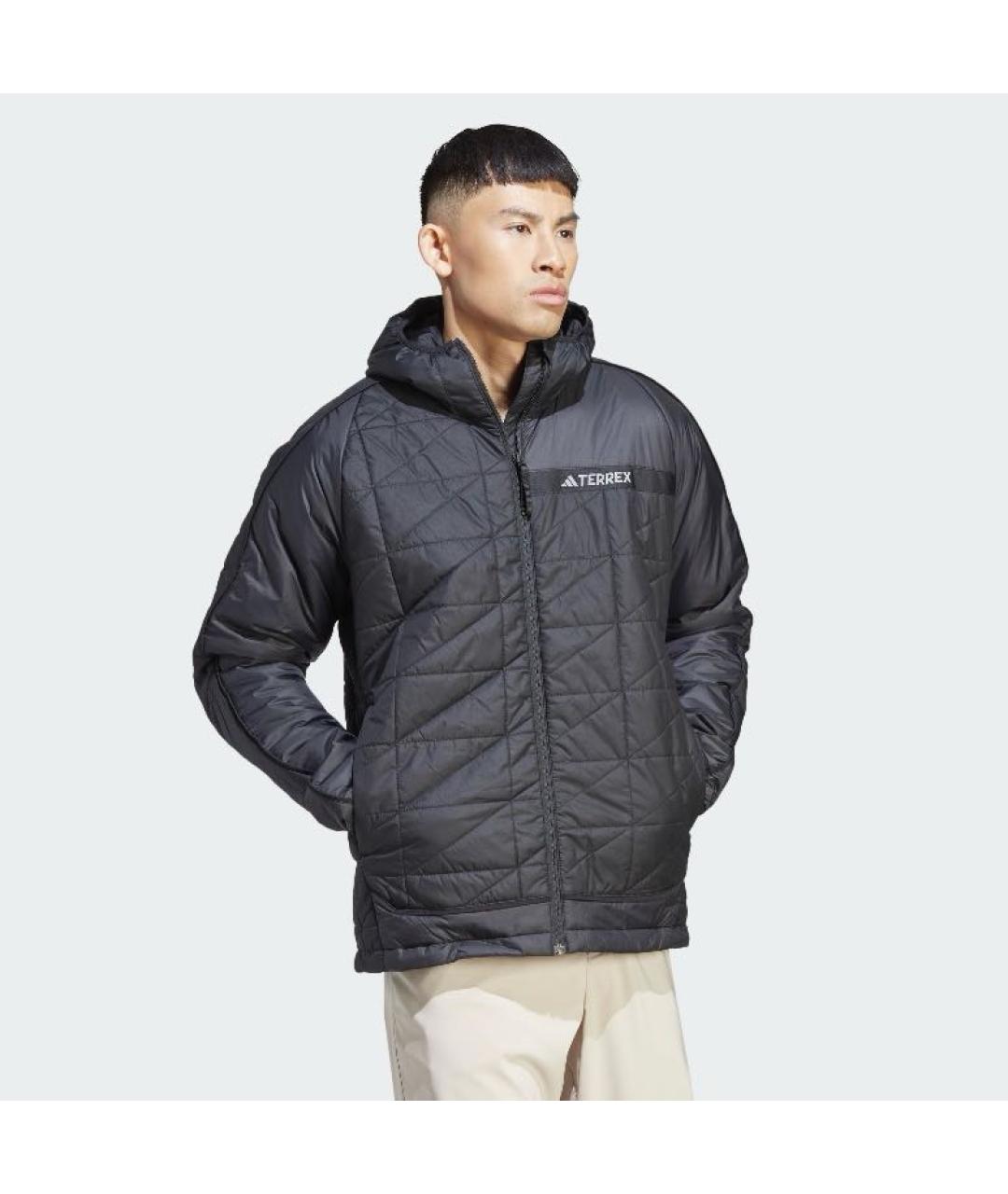 ADIDAS Черная полиамидовая куртка, фото 5