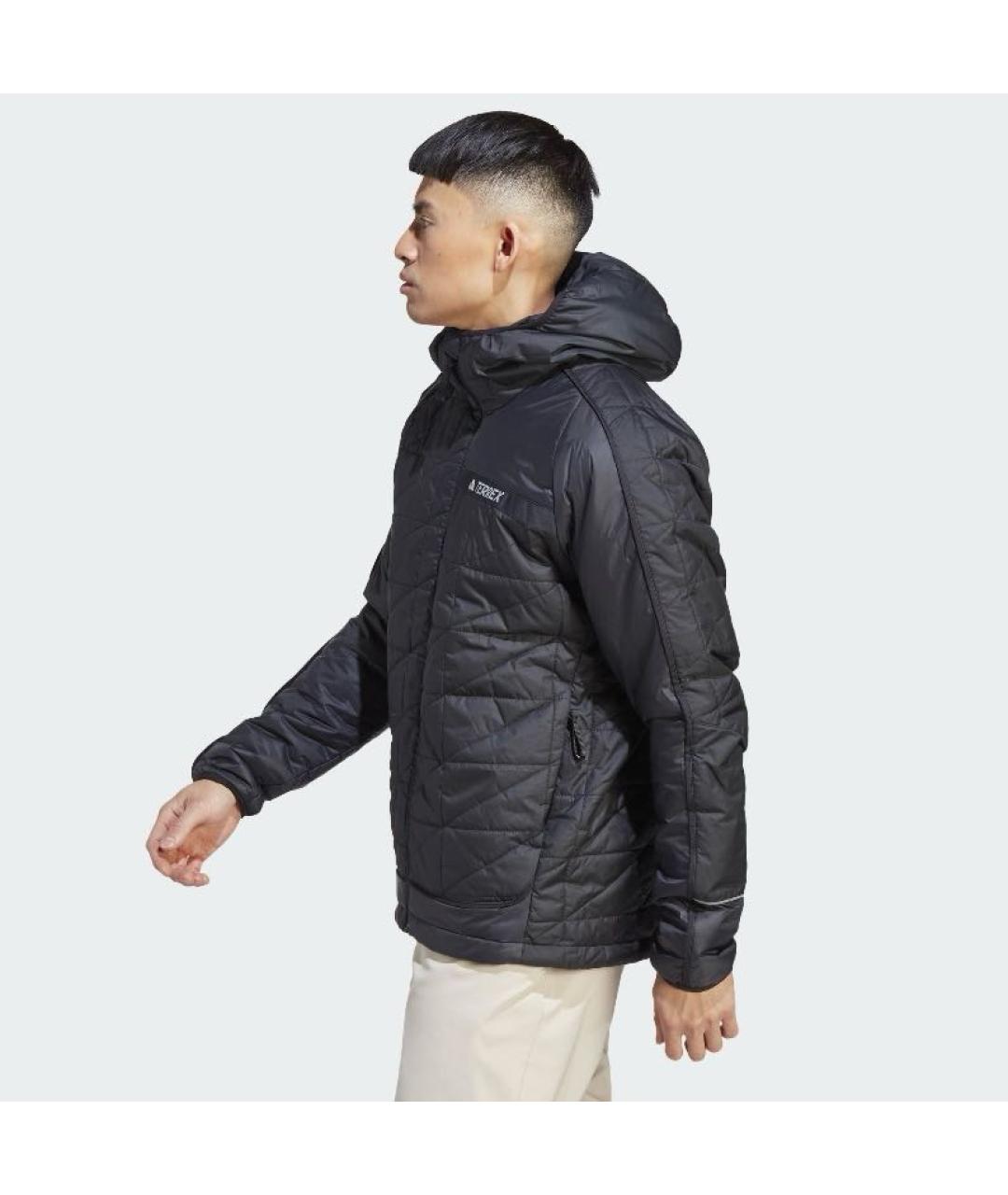 ADIDAS Черная полиамидовая куртка, фото 4