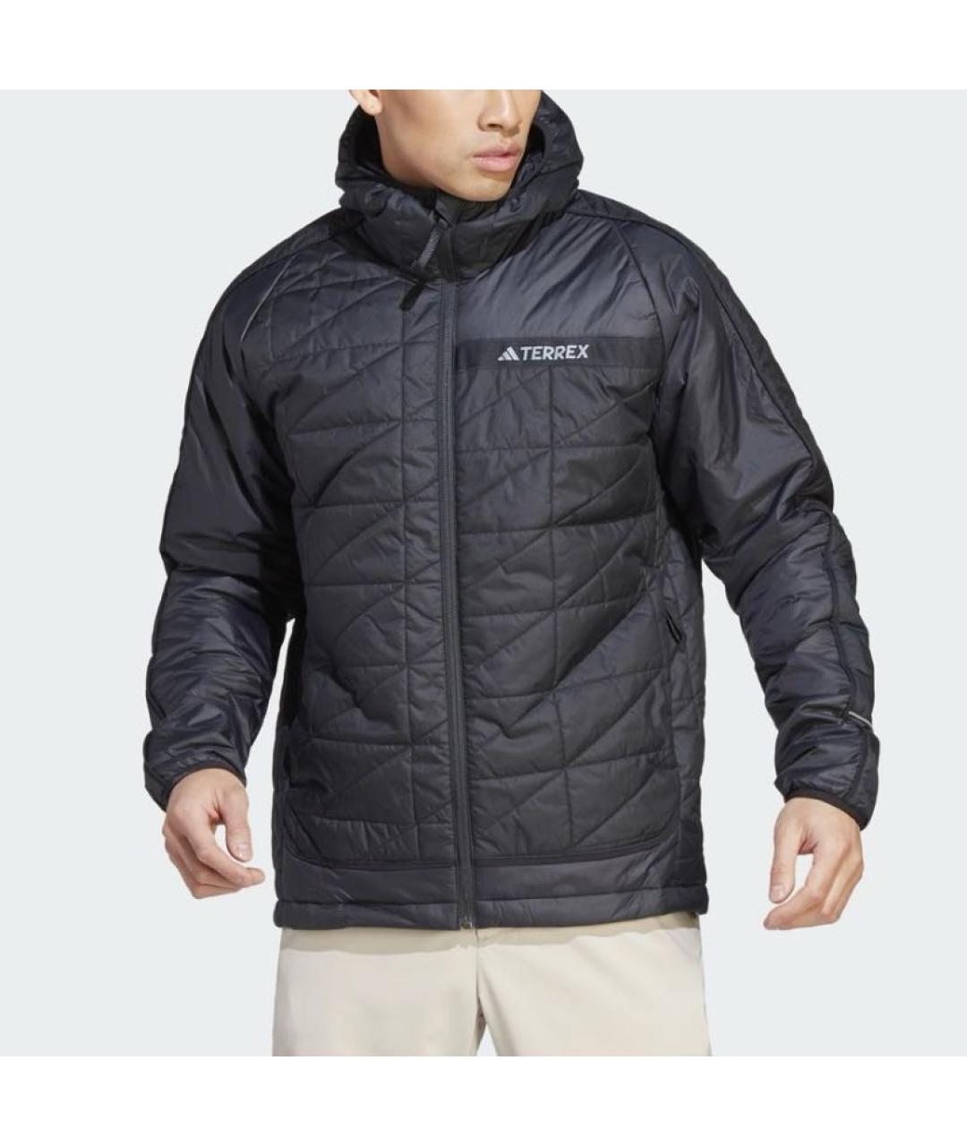 ADIDAS Черная полиамидовая куртка, фото 2