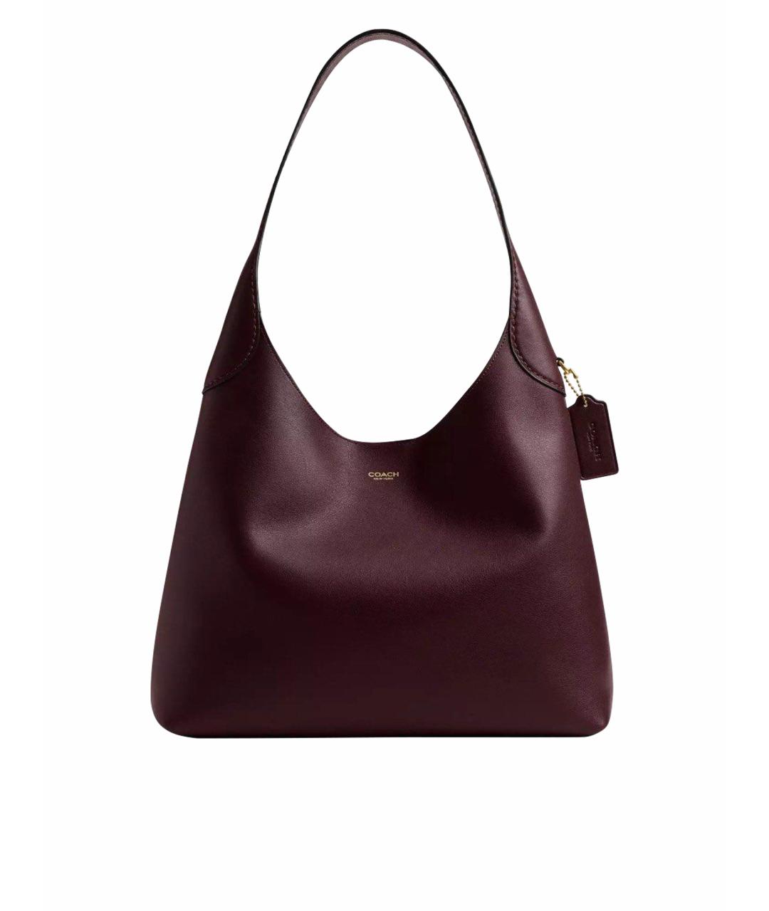 COACH Бордовая кожаная сумка тоут, фото 1
