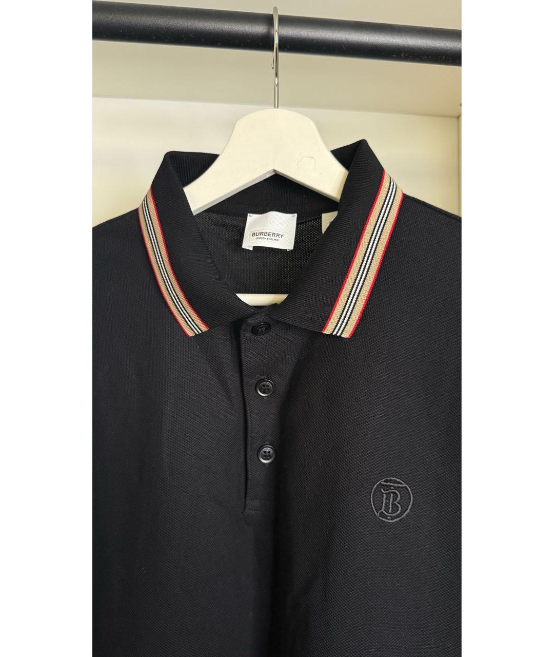 BURBERRY Черная хлопковая футболка, фото 2