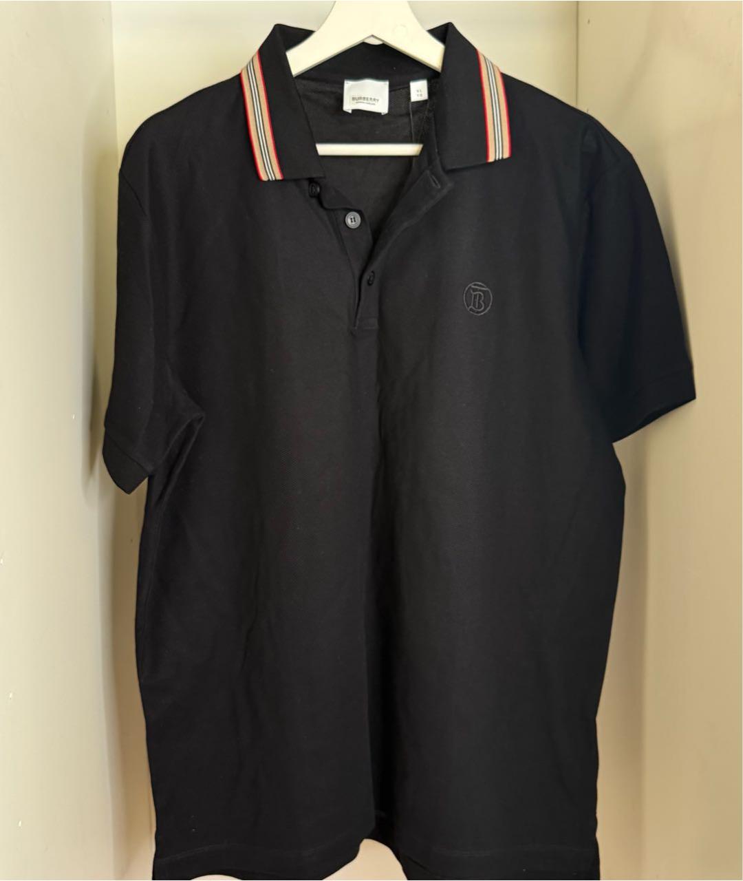 BURBERRY Черная хлопковая футболка, фото 4