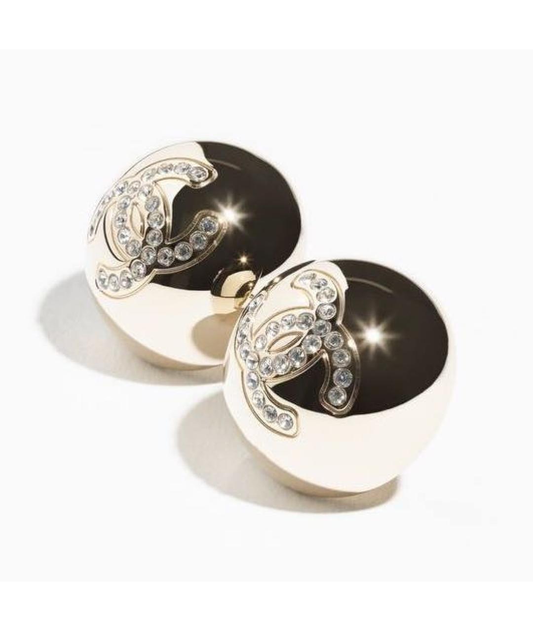 CHANEL Золотые металлические серьги, фото 2