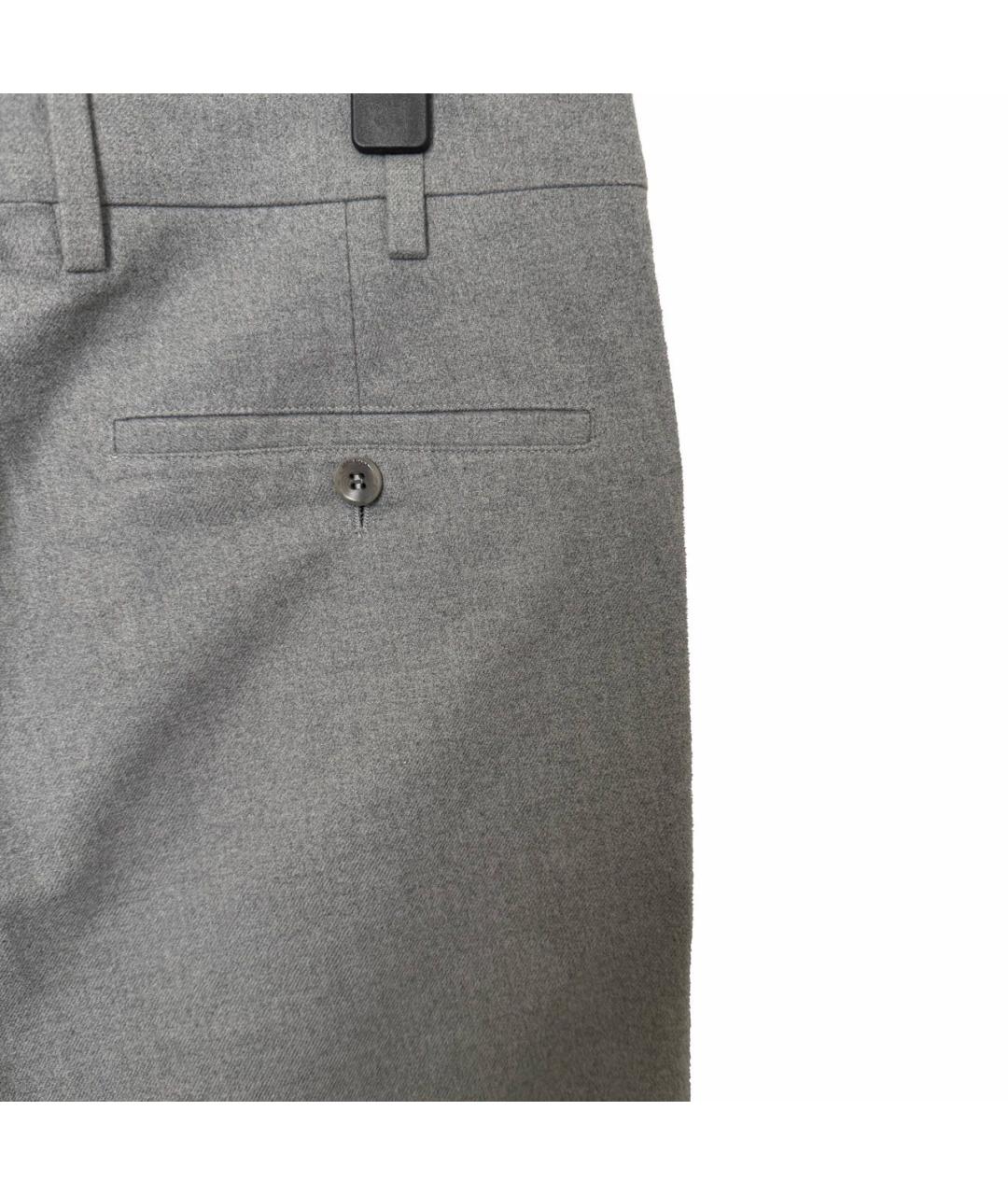 LORO PIANA Серые хлопковые классические брюки, фото 2