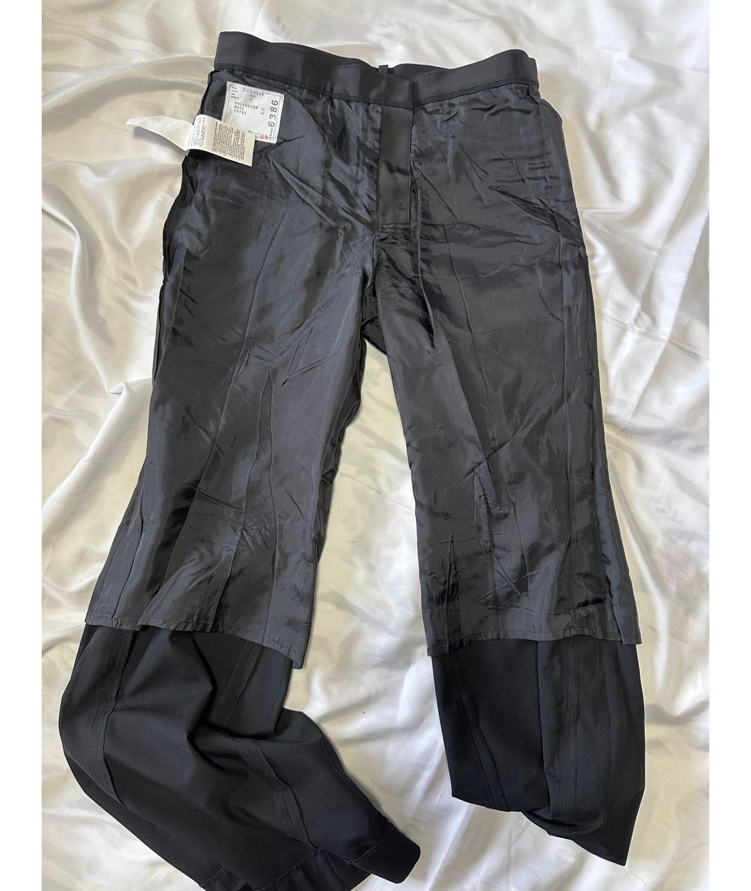 SACAI Черные шерстяные брюки широкие, фото 6