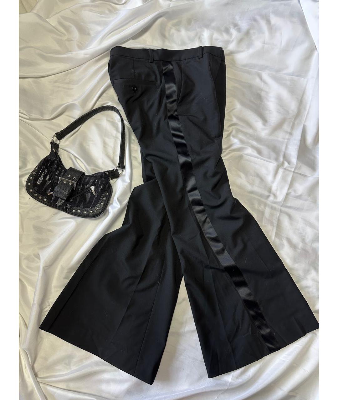 SACAI Черные шерстяные брюки широкие, фото 7