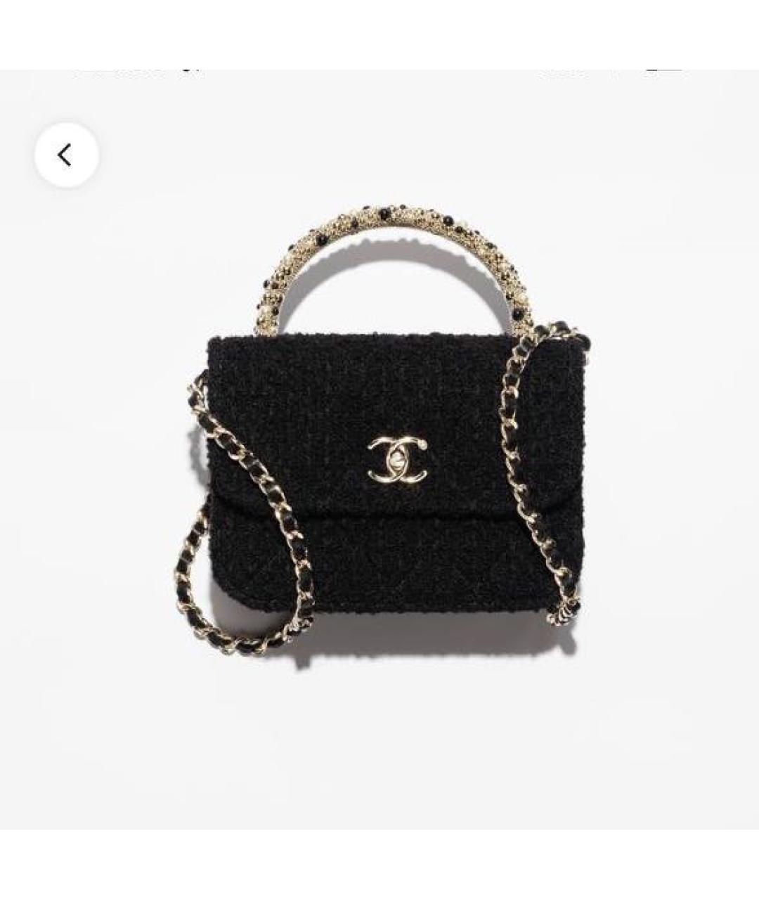 CHANEL Черная твидовая сумка через плечо, фото 3
