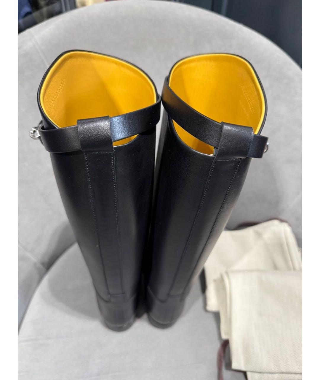HERMES Черные кожаные сапоги, фото 7