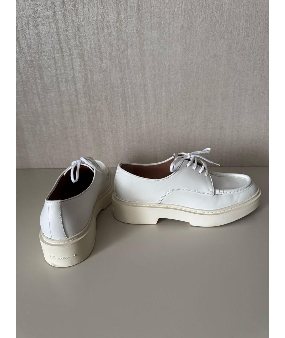 SANTONI Белые кожаные брогги и оксфорды, фото 5