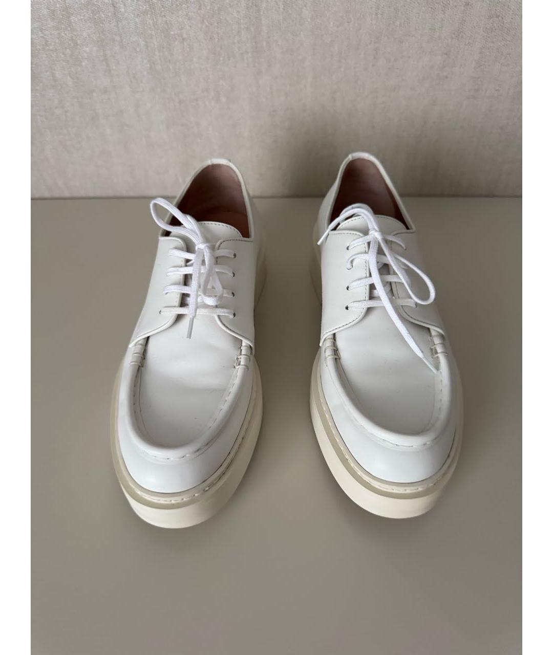 SANTONI Белые кожаные брогги и оксфорды, фото 4