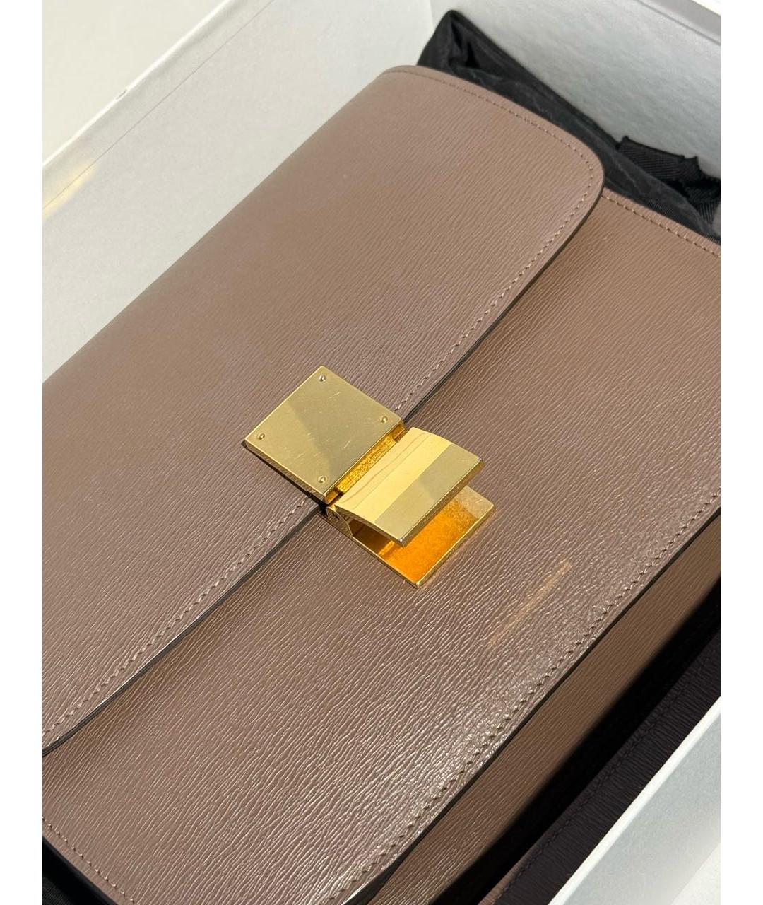 CELINE Бежевая кожаная сумка через плечо, фото 3