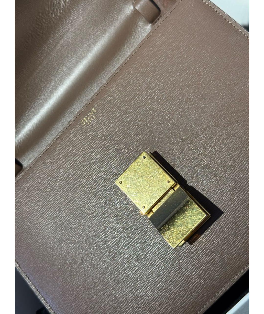 CELINE Бежевая кожаная сумка через плечо, фото 5