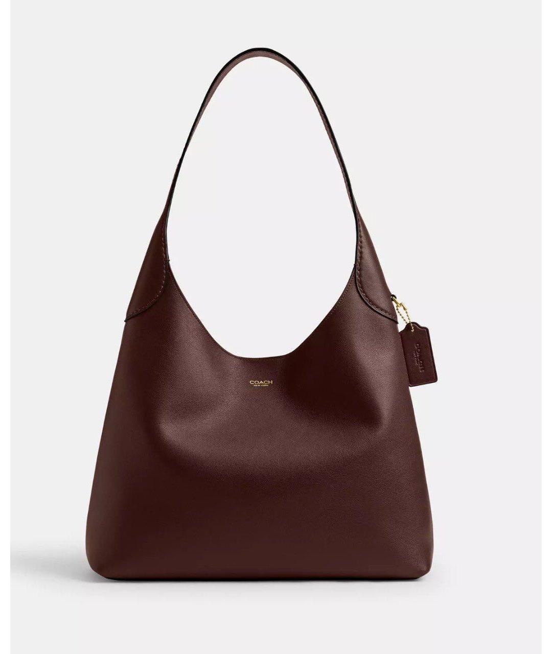 COACH Коричневая кожаная сумка тоут, фото 4