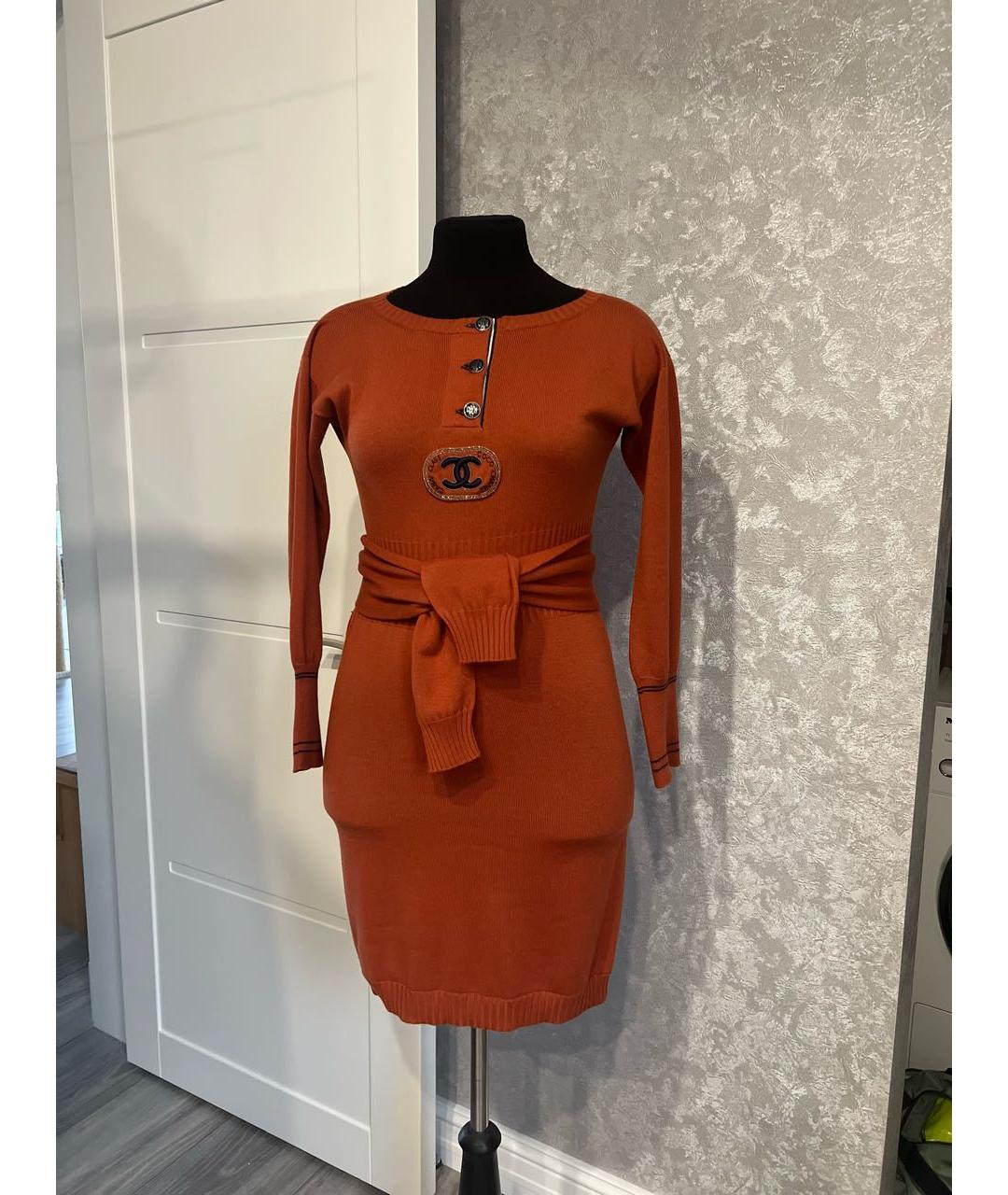 CHANEL Мульти кашемировое повседневное платье, фото 3