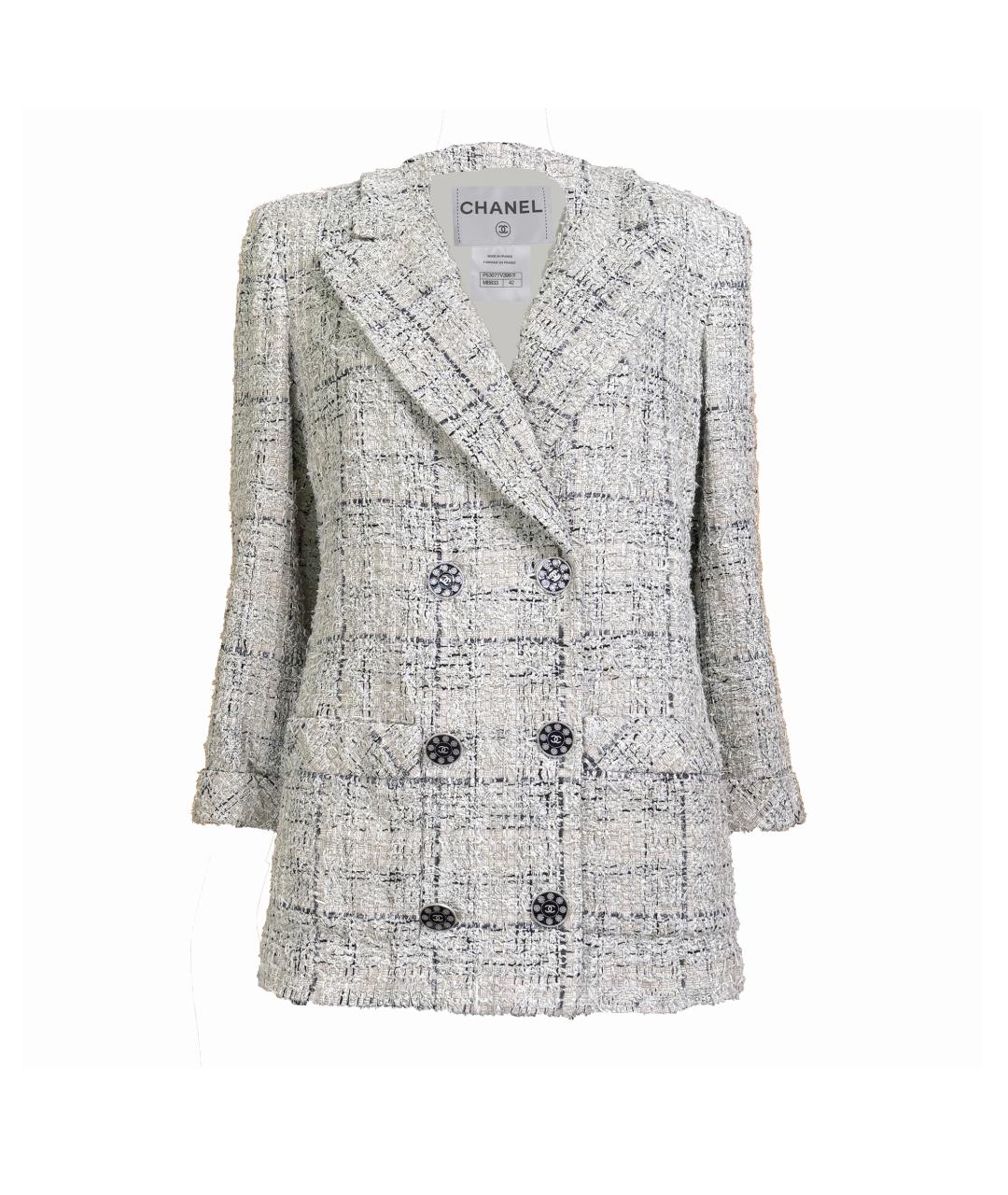 CHANEL Бежевый твидовый жакет/пиджак, фото 1