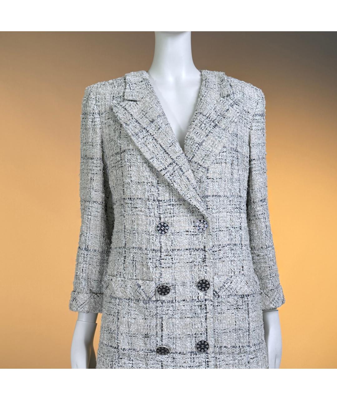 CHANEL Бежевый твидовый жакет/пиджак, фото 4