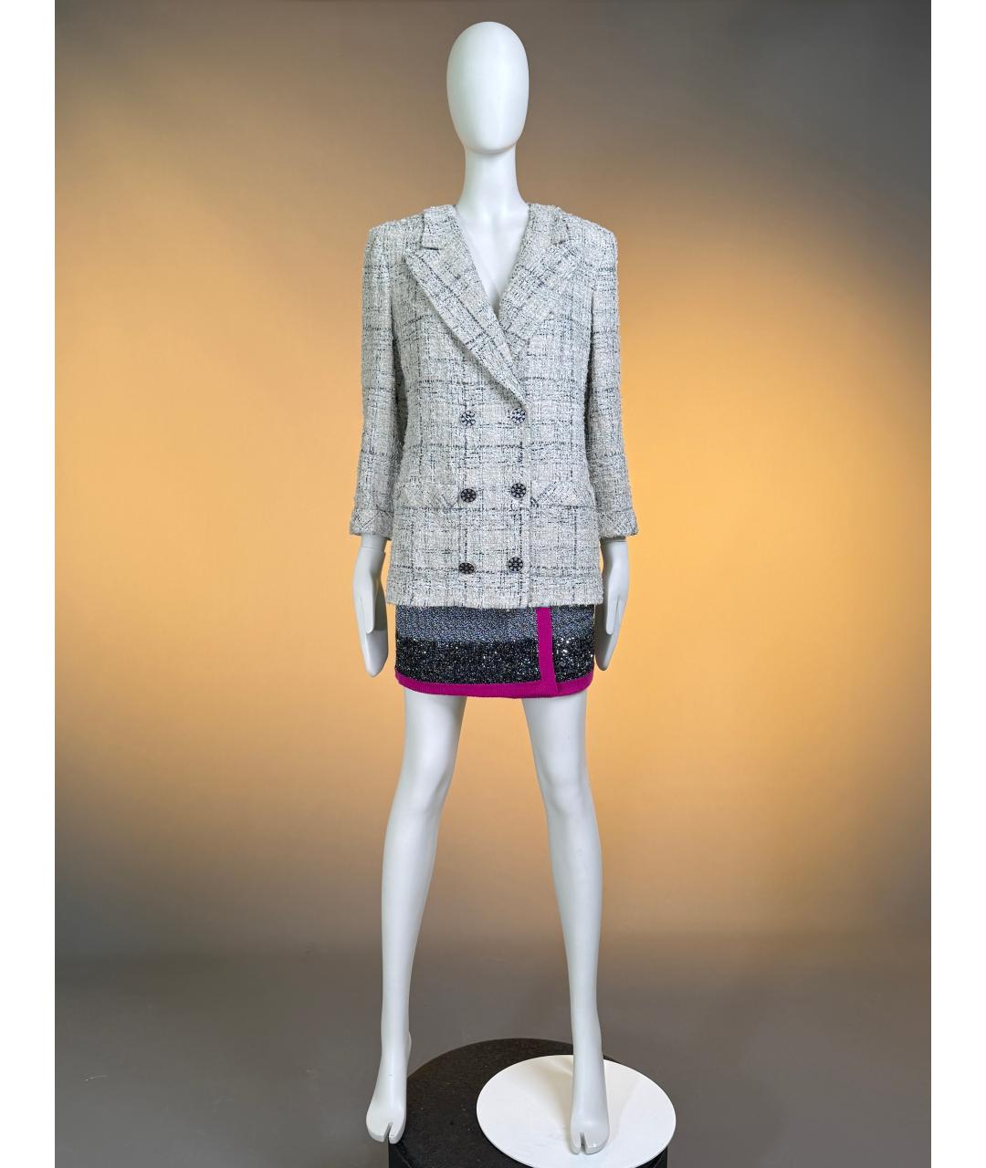 CHANEL Бежевый твидовый жакет/пиджак, фото 3