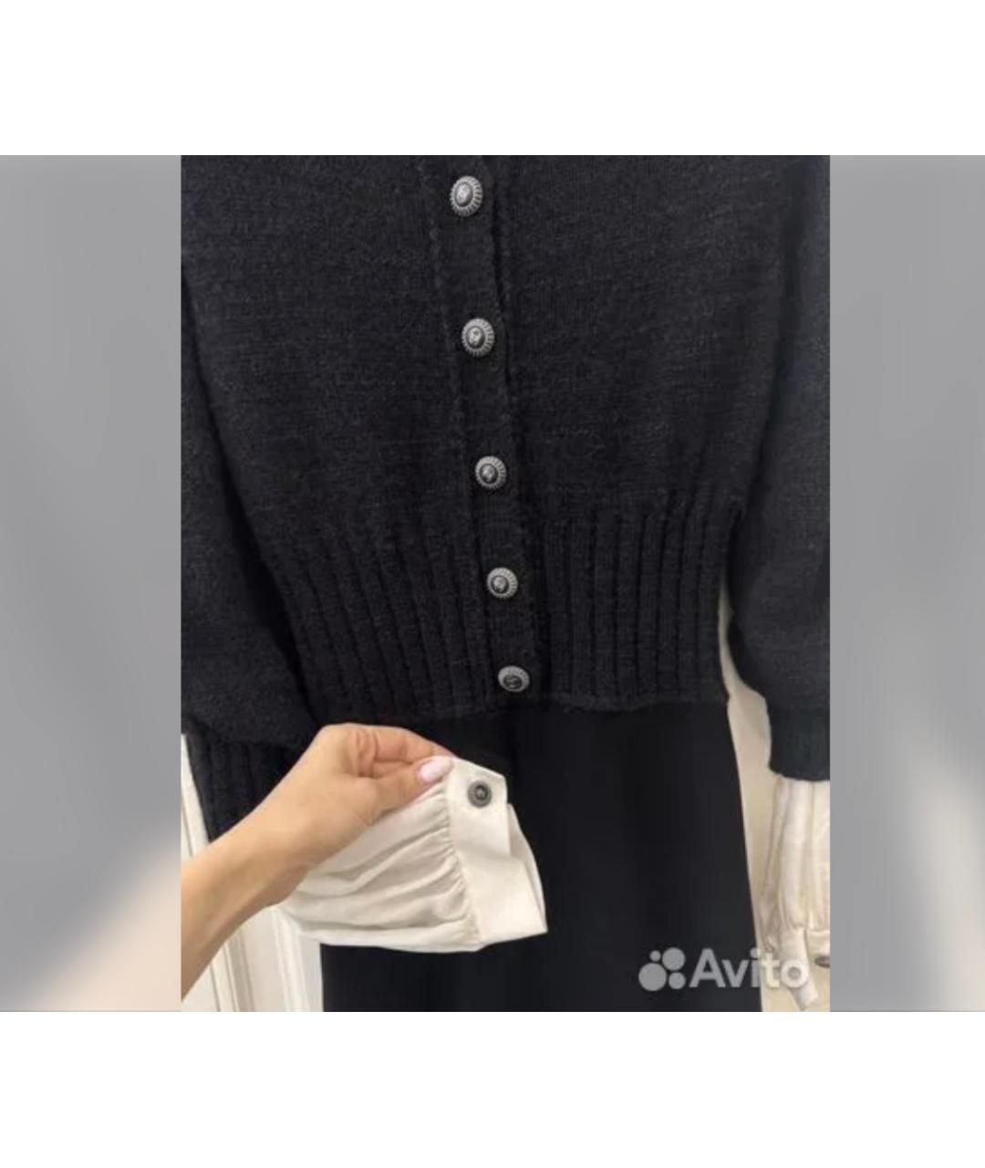 CHANEL Черное кашемировое повседневное платье, фото 5