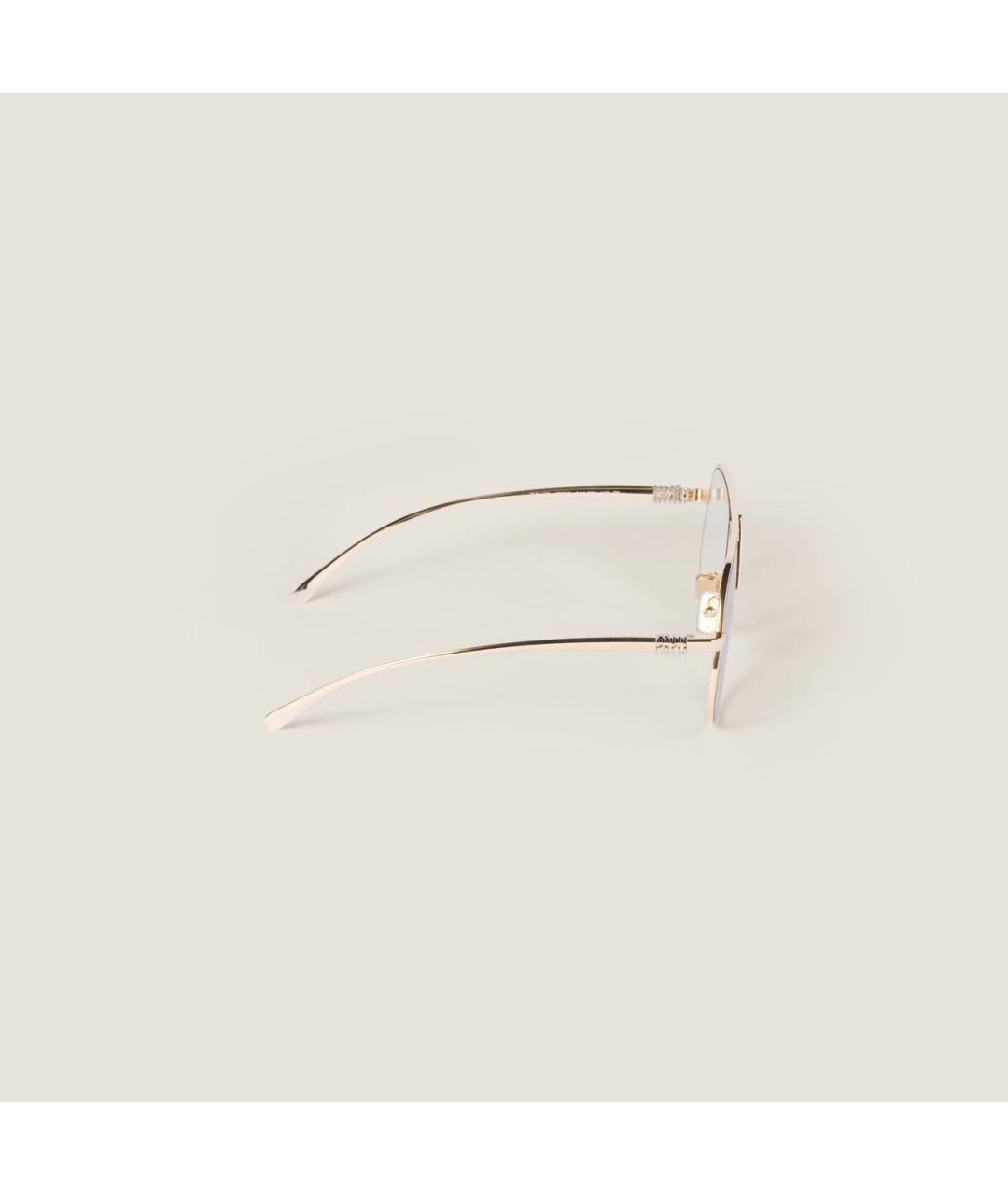 MIU MIU Золотые металлические солнцезащитные очки, фото 3